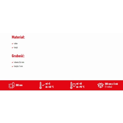 Taśma ołowiana COROBLEI B 300mm x 5 m